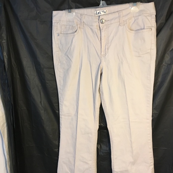 lei Denim - L.E.I. Sophia Hipster Flare Khaki Jeans sz 15P JR